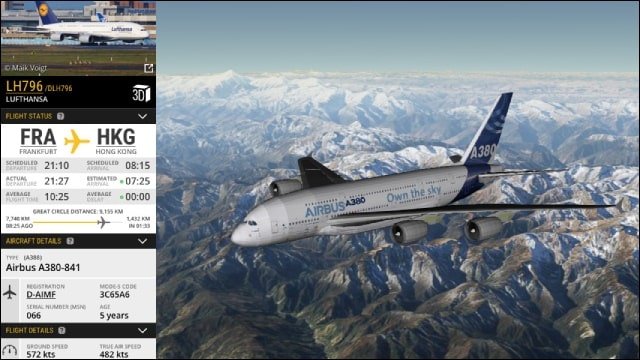 FlightRadar24 - 3D View